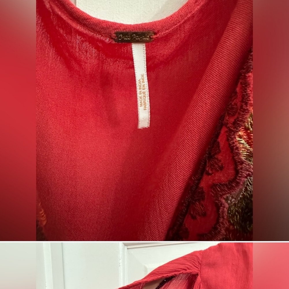 Free PEOPLE CORA CORAL RED DRESS - Picture 2 of 7